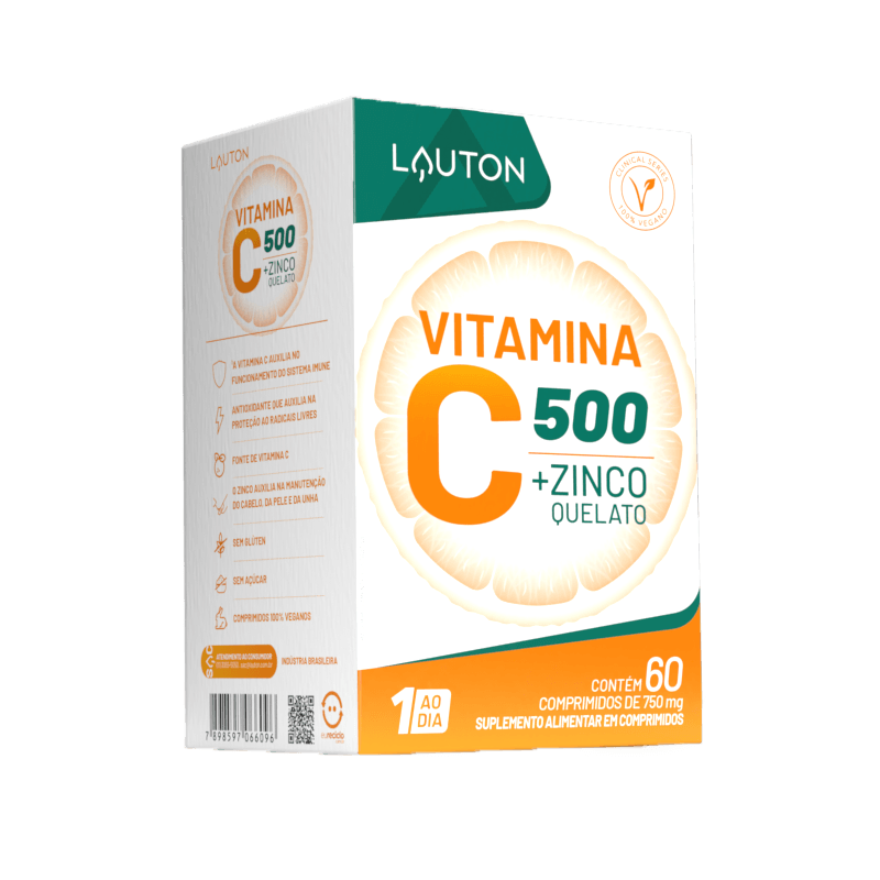 Vitamina C + Zinco 60 caps 750mg Lauton