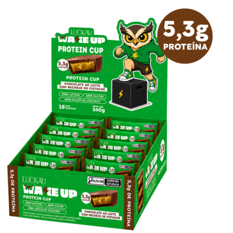 Chocolate Branco Protein Cup 5,3g de Proteina 12 un 16,5g Luckau