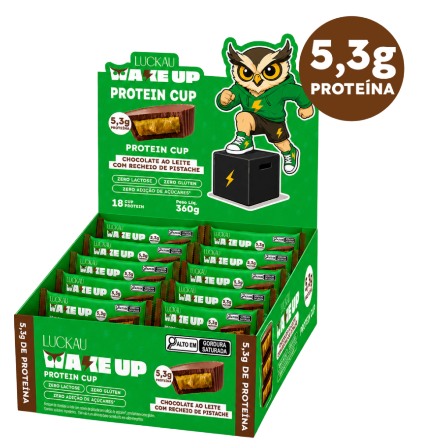 Chocolate Branco Protein Cup 5,3g de Proteina 12 un 16,5g Luckau