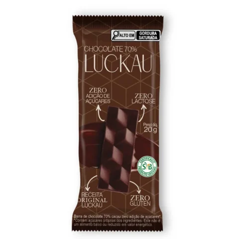 Chocolate 70% Cacau 20g Luckau