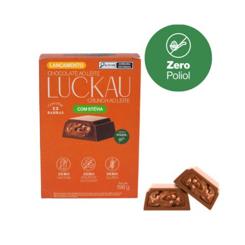 Chocolate Ao Leite Recheado Crunch 12 un 16,5g Luckau