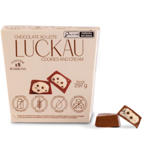 Bombom Recheado Choc Ao Leite 18 un 16,5g Luckau