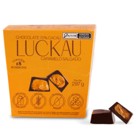Bombom Recheado Choc 70% Cacau 18 un 16,5g Luckau