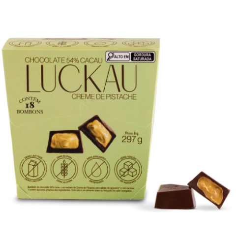 Bombom Recheado Choc 54% Cacau 18 un 16,5g Luckau