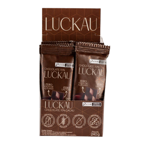 Chocolate 70% Cacau 12 un 20g Luckau
