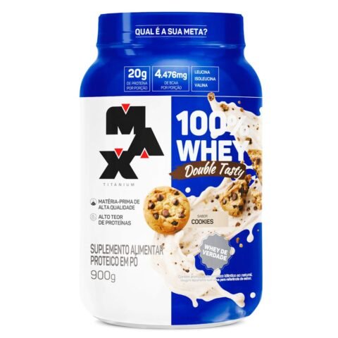 Whey 100% Double Tasty 900g Pote Max Titanium
