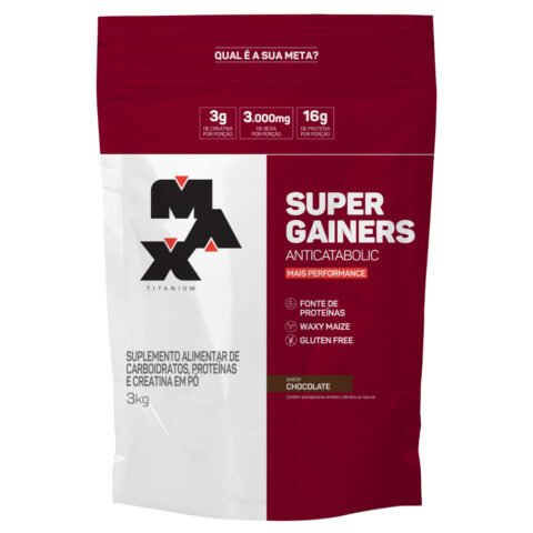 Massa Super Gainers 3kg Refil Max Titanium