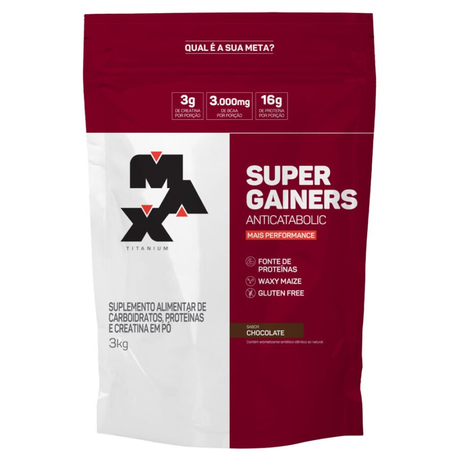 Massa Super Gainers 3kg Refil Max Titanium