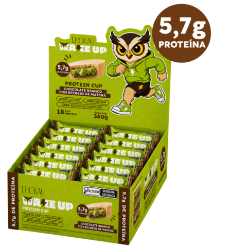 Chocolate Branco Protein Cup 5,7g de Proteina 12 un 16,5g Luckau