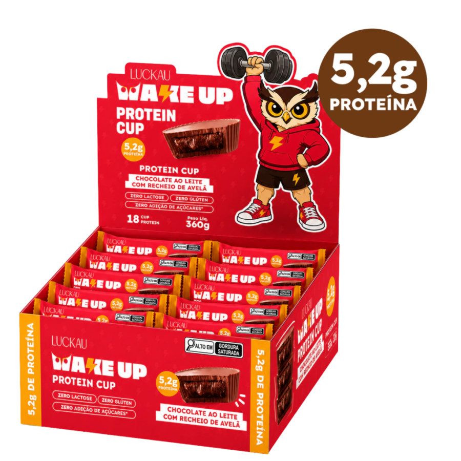 Chocolate Ao Leite Protein Cup 5,2g de Proteina 12 un 16,5g Luckau